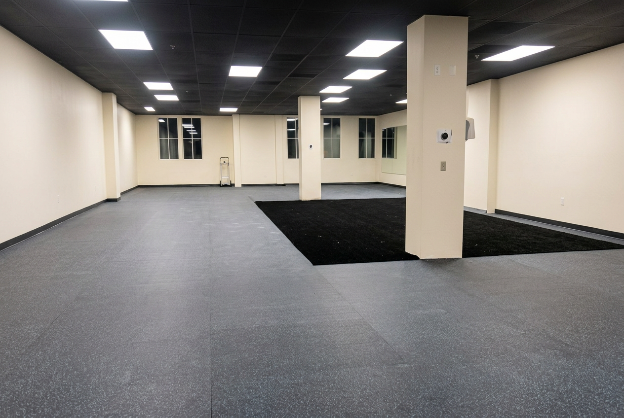 Flooring — fitness facility buildout